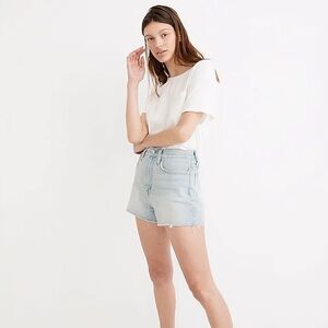 Madewell High-Waisted Light Wash Cutoff Shorts - Size 25